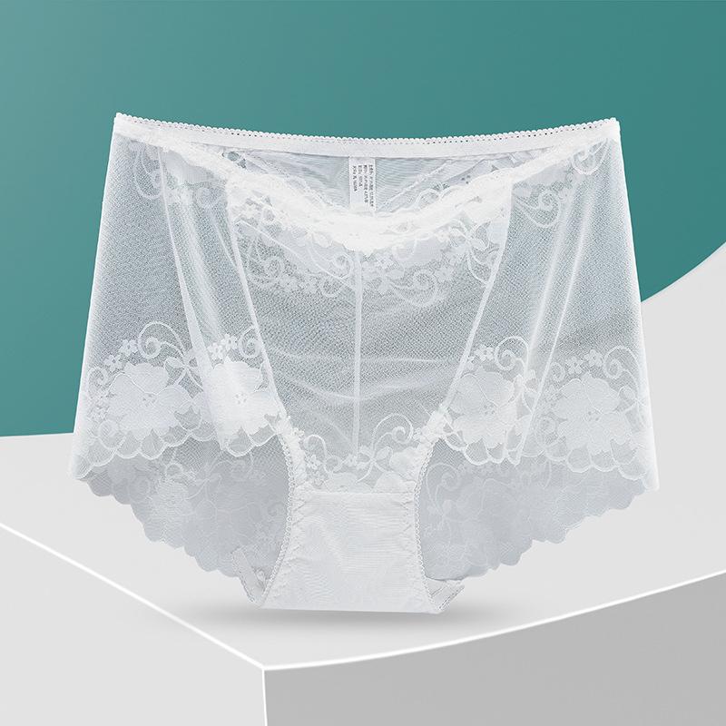 4XL Large sizes Plus Size Lace Panties High Waist Women Pants Sexy Hollow Flowers Lingerie Female Mesh Breathable Briefs Intimates