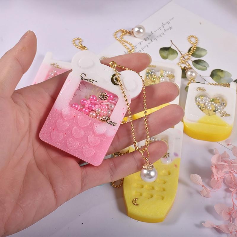 DIY Medvídek Telefon Quicksand Silikonová Epoxidová Forma DIY Klíčenka Přívěsek Šperky Řemeslná Forma pro Valentýnský Dárek