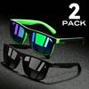 2pcs Square Polarized Sunglasses Anti Glare Sun Shades For Summer Party Vacation Travel Driving Fishing