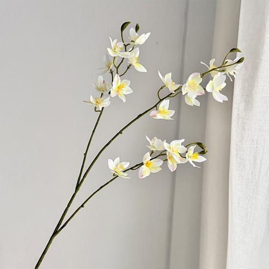Sztuczny Kwiat Frezji 29.5 Cala Realistyczny Sztuczny Kwiat Storczyka Realistyczny w Dotyku Sztuczne Gałązki Phalaenopsis na Wesele Imprezę Wystrój Domu