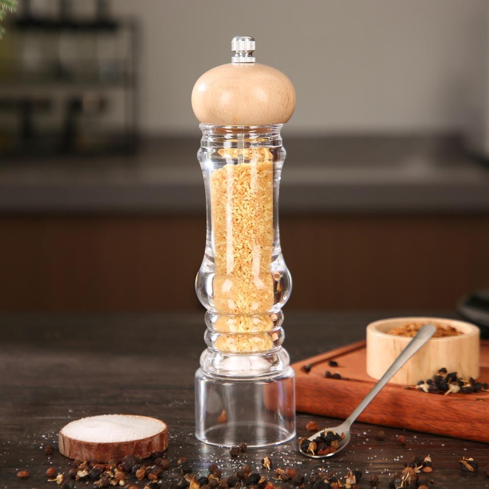 Manual Acrylic Pepper Salt Grinder Adjustable Coarseness Salt and Pepper Bottle  Dinning Table