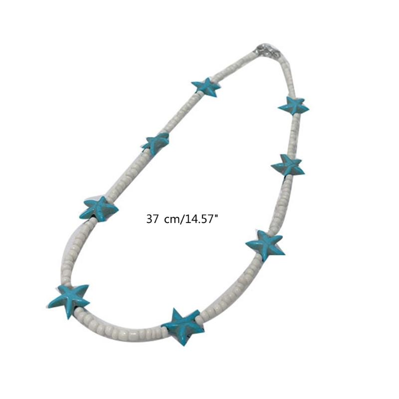 Starfish Charm Choker Chain Beaded Necklace for Women Stylish Neck Jewelry Gift