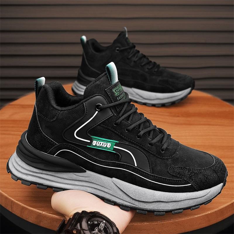 Autumn and winter youth sports fashion sneakers men's shoes, black, gray, beige