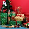 8 Pcs Red Green Xmas Tree Deer Wrapping Paper Sheets Roll Packaging for Holiday Gift Wrap Vintage Craft Paper Decor Gifts
