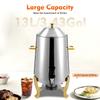 Stainless Steel Hot Water Dispenser 13L Large Capacity with Fuel Tray for Coffee Tea Party, Restaurant, Catering Event