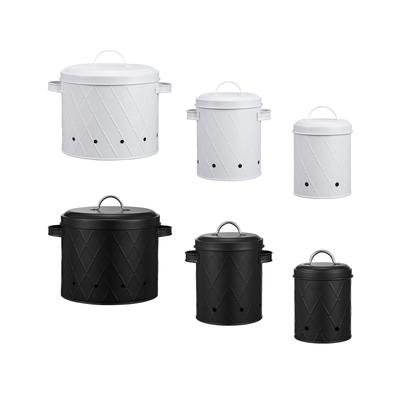 Metallzwiebel-Knoblauch-Kartoffel-Behälter mit doppelten Griffen Atmungsaktive Metallbox für Outdoor-Aktivitäten Picknicks Camping Slow Cooking