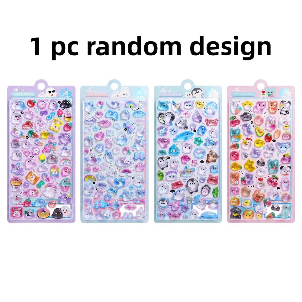 

1 Pc/4Pcs Animation Sweet Animals Candy Color 3D Ease Stickers Scrapbooking Diy Journal Cute Stationery Sticker School Present