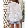 JKASHDK Women's Fashion Casual Spring Autumn Solid Color Print Long Sleeve V-Neck Blouses & Shirts