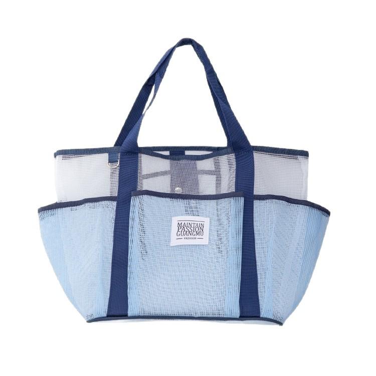 Large Capacity Mesh Toiletry Bag with Multi Pockets for Travel and Beach