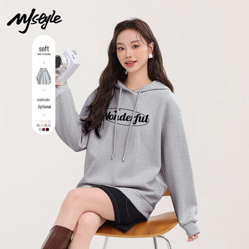 

MJ STYLE Women s Casual Drop Shoulder Hoodie L