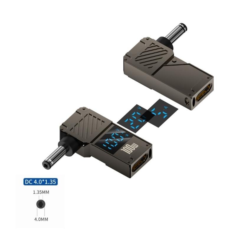 USB C auf Gleichstrom 100W PD Typ C Buchse auf Stecker Verbinder Mit Digitalanzeige für Monitore Spannungen Strom Leistung