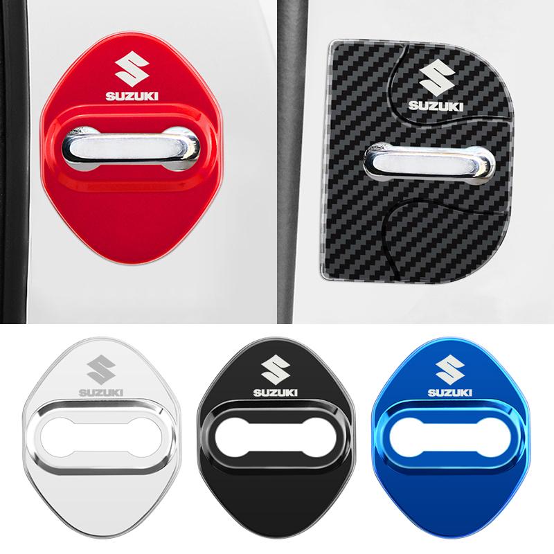 HECQ4 4 PCS/Set Fashion Stainless Steel Car Covers Door Lock Protecting Cover For Suzuki Vitara jimny SWIFT SX4