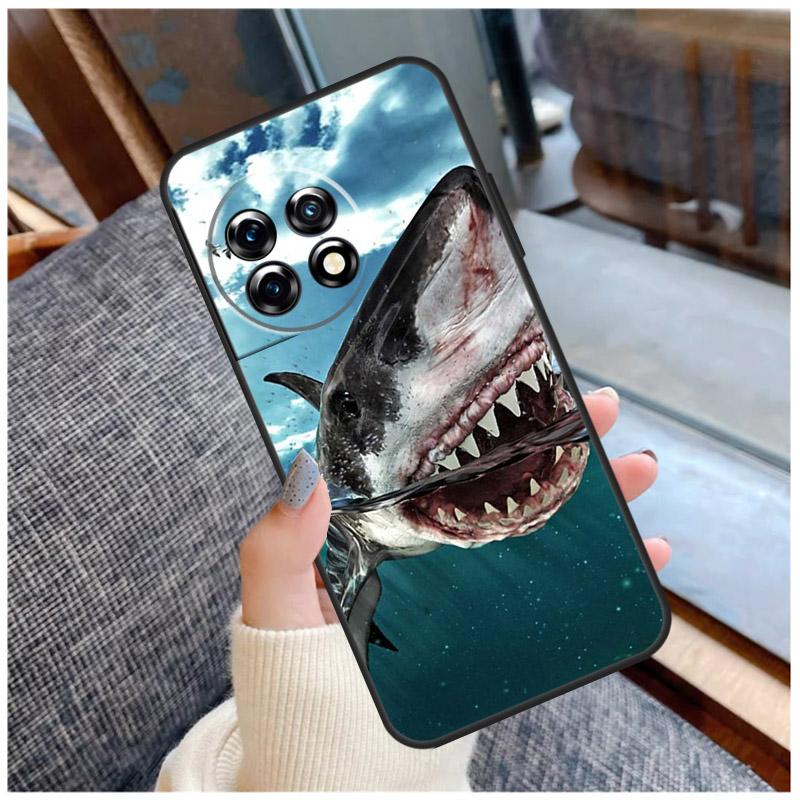 Ocean Shark Tooth Fish Case For OnePlus 13R 13T 12R 10R 10T 15 13 12 11 10 9 Pro Nord 5 CE 2 3 4 Lite N20 N30 Coque