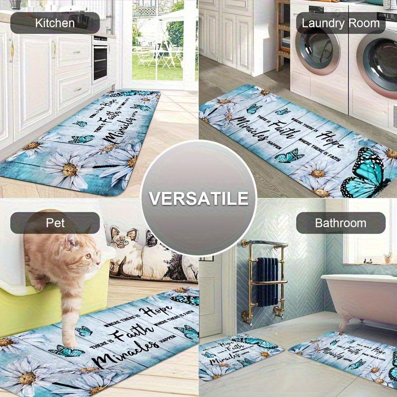 1PC 3D Pattern Kitchen Rug Non-Slip Door Mat Pop design Bathroom Rug Bath Mat Carpet for Home Sink Laundry Decor
