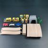 Wooden Train Set Interactive Beech Wood Railway Track Toy with Bridge Safe