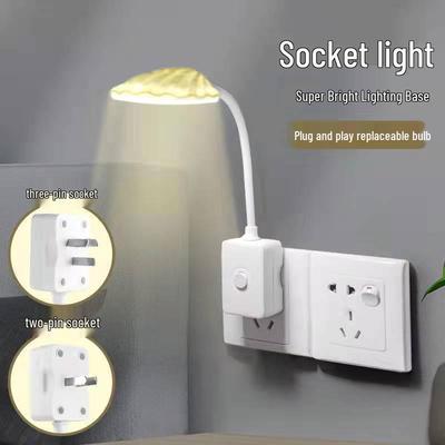 Luminária de Mesa LED Plug-in com Brilho Ajustável e Interruptor para Quarto e Estudo