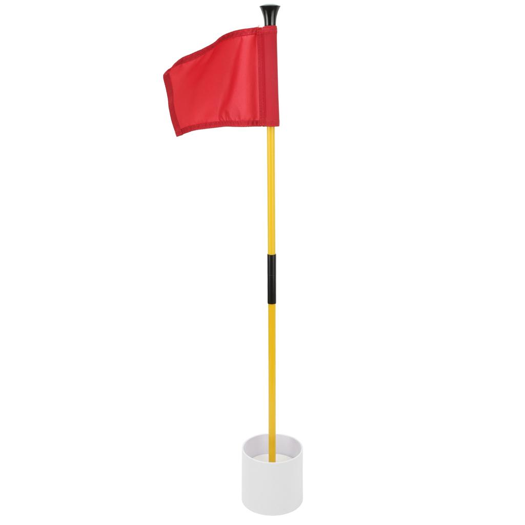Golf Pin Flag Hole Cup Set for Mini Putting Green Flagstick Yard Practice Supplies Portable 2 Section Detachable Red
