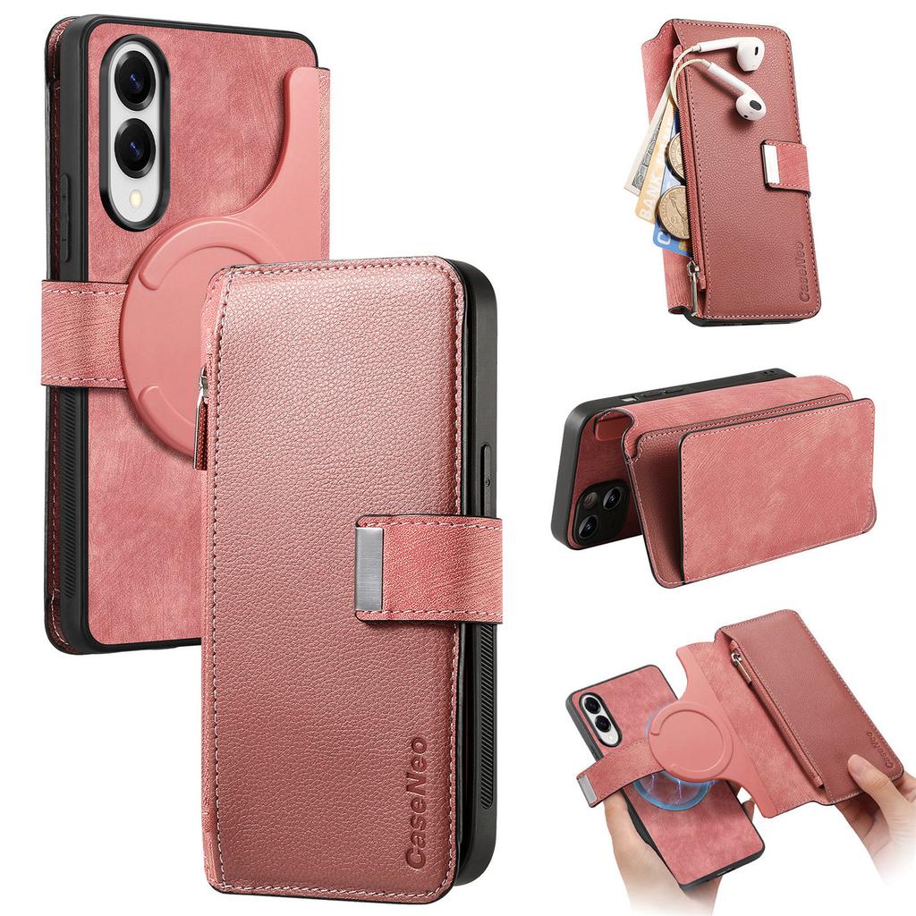 For Samsung Galaxy S25 Edge Case CASENEO MW-02 Detachable Magnetic Leather Flip Phone Cover