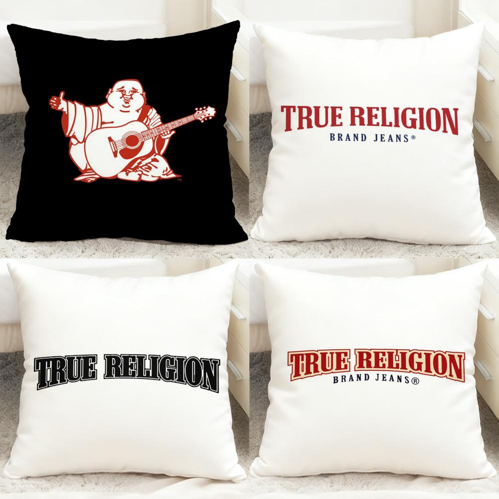 Brand T-True ReligionS Cushion Cover Comfortable Reversible Pillow Cover Ideal for Car Sofa Bedroom & Beyond