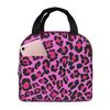 Neon Pink Leopard Muster Gepard Muster Isolierte Lunchtasche für Damen Kinder Tragbare Lebensmittelboxen Thermische Lunchbox Tragetasche