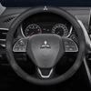 Car Suede Carbon fiber Leather Steering Wheel Cover For Mitsubishi Outlander Pajero Asx Lancer EX Evolution L200 Triton RALLIART