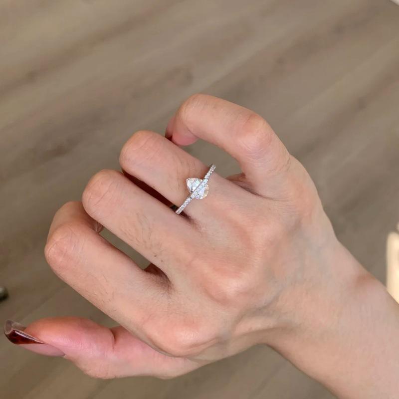 Xiaohongshu Shiny Planet Water Drop Ring for Women - Luxurious, Stylish & Elegant Finger Ring.