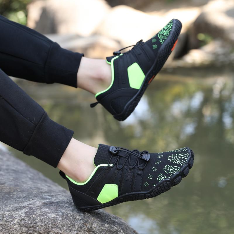 Fashion Wide Toe Barefoot Shoes for Unisex Artificial Leather Outdoor Walking Sneakers Zero Drop Minimalist Elastic Anti Slip Wear-resis