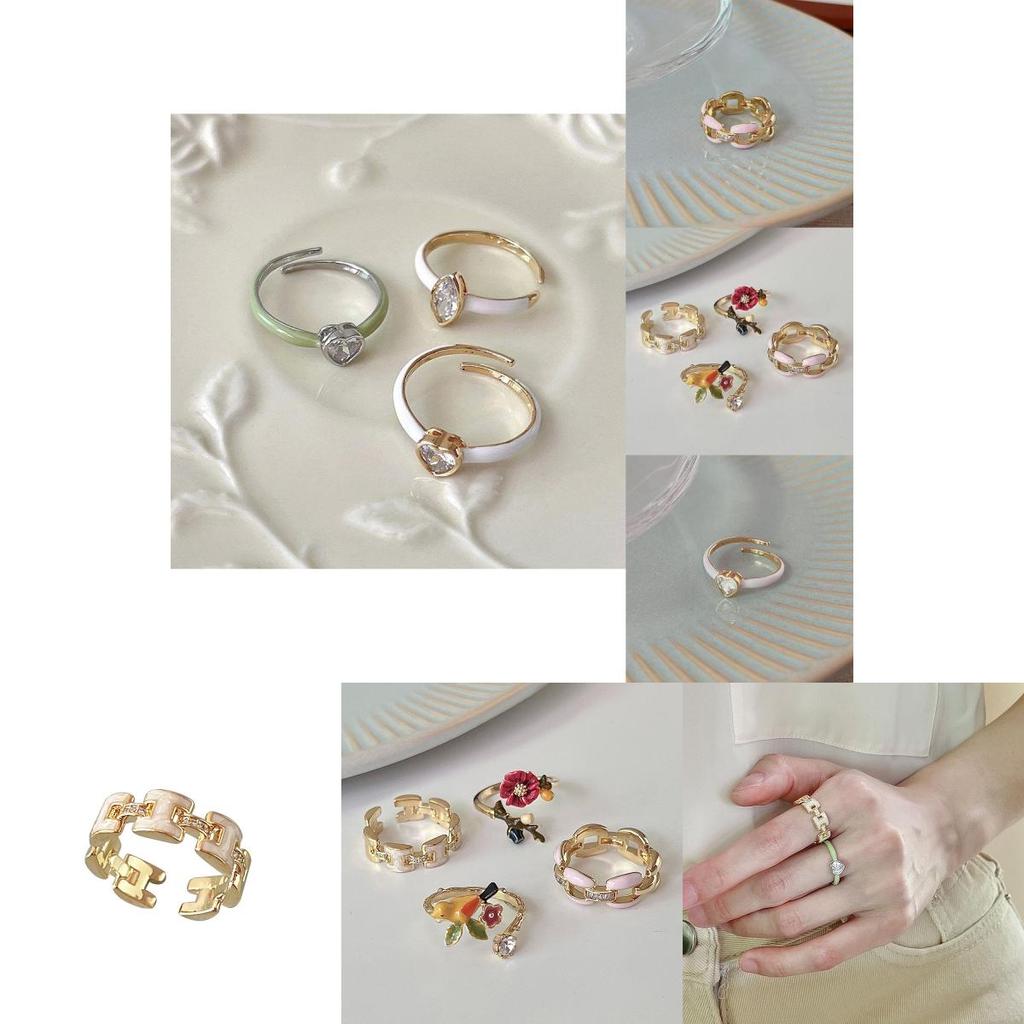 Eleganter Zirkonia-Ring in Herzform für Damen Stilvolles offenes verstellbares Design 2022