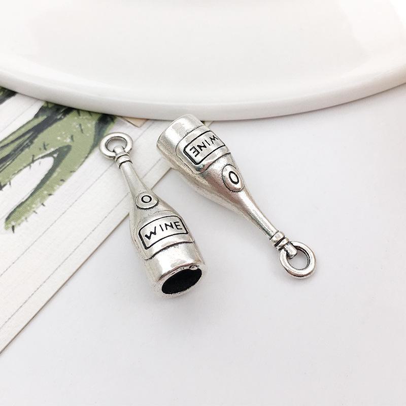 Red Wine Wheat Ear Pendant for DIY Tibetan Silver Jewelry: Earrings, Bracelet, Necklace