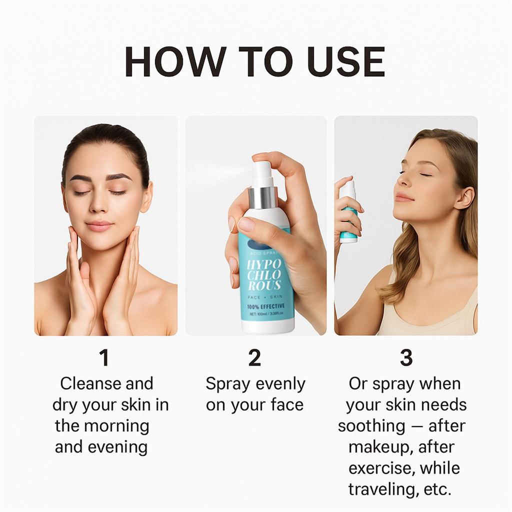 Hypochlorous Spray 100ml Soothes , Effectively Relieves Redness And Irritation, Keeps Skin Hydrated All Day, And Restores Skin's Nat