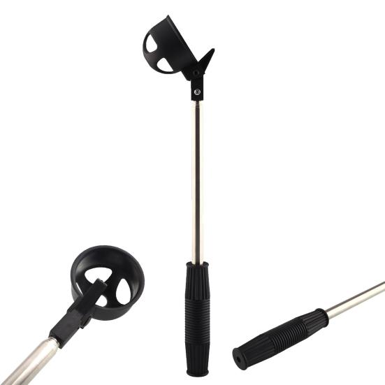 Ball Retriever Telescopic Design Comfortable Grip Stainless Steel Practical Golf Ball Picker