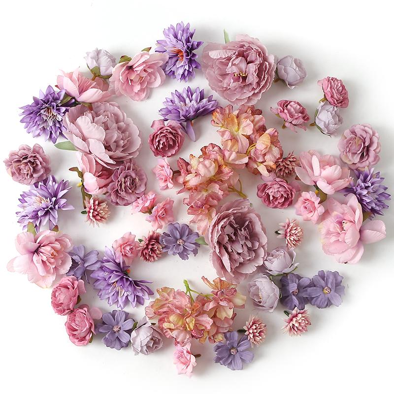 4CM Seidenrose Künstliche Blütenköpfe für Bastelkränze Hochzeitsfeier Dekoration DIY Tisch Heimzimmer Dekoration Kunstblumen
