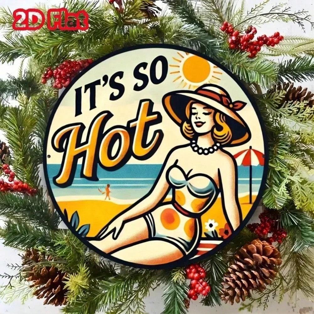 

Vibrant Beach Sunset Metal Sign - Tropical Outdoor Wall Art for Patio 20x20 різнокольоровий