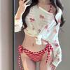 Source 1011 Seaside Vacation Swimsuit Female Sweet Girl Striped Bikini Lace-up Hot Spring Swimsuit