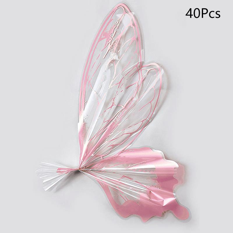 40 Stück Schmetterling Blumen Geschenkpapier Wasserdicht Rosenstrauß Verpackungspapier Für Hochzeit Geburtstagsfeier Dekoration Leichter Luxus