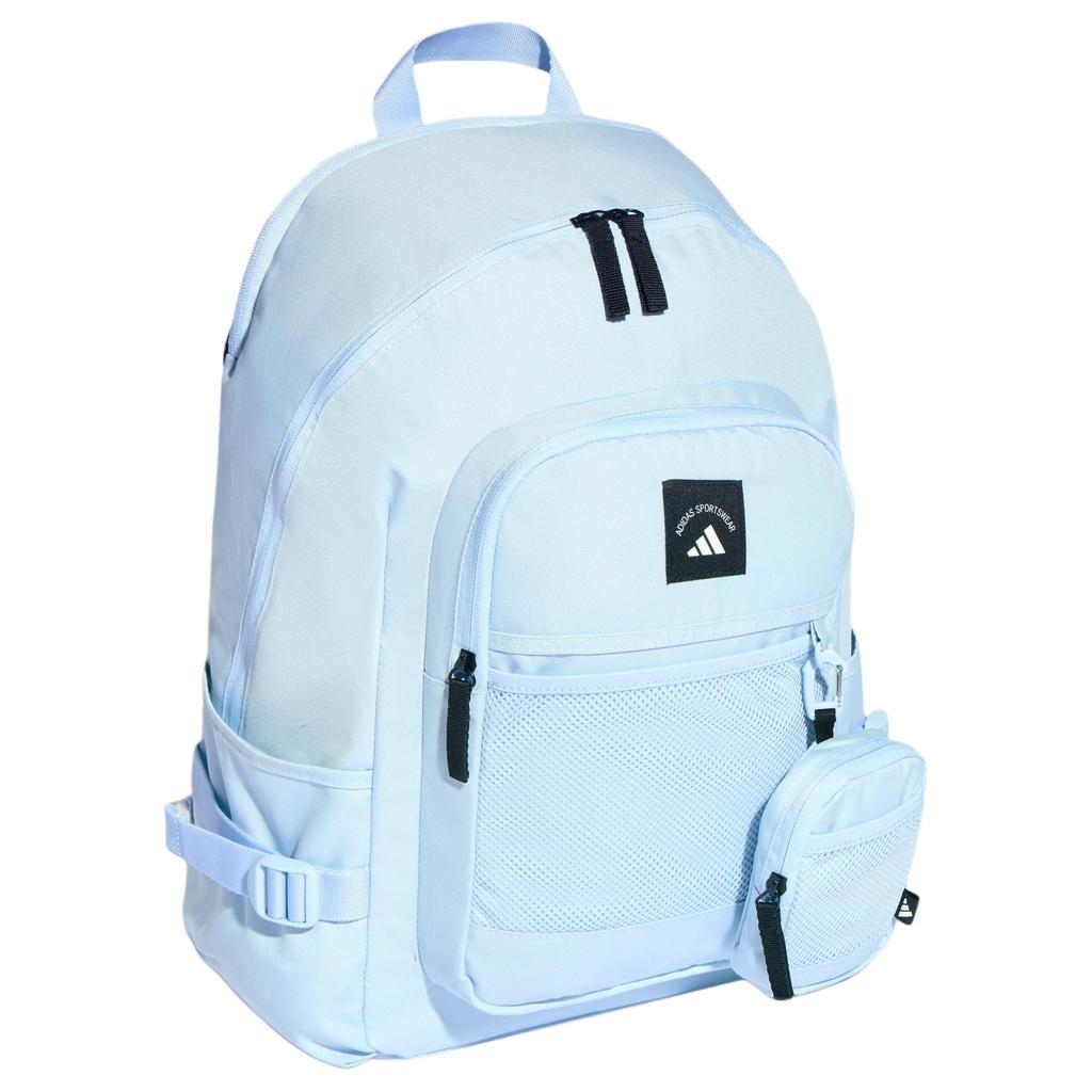 Adidas 23L 2 In 1 Color Block Design Zipper Closure Polyester Backpack Unisex Backpack Crystal-Blue KR5111