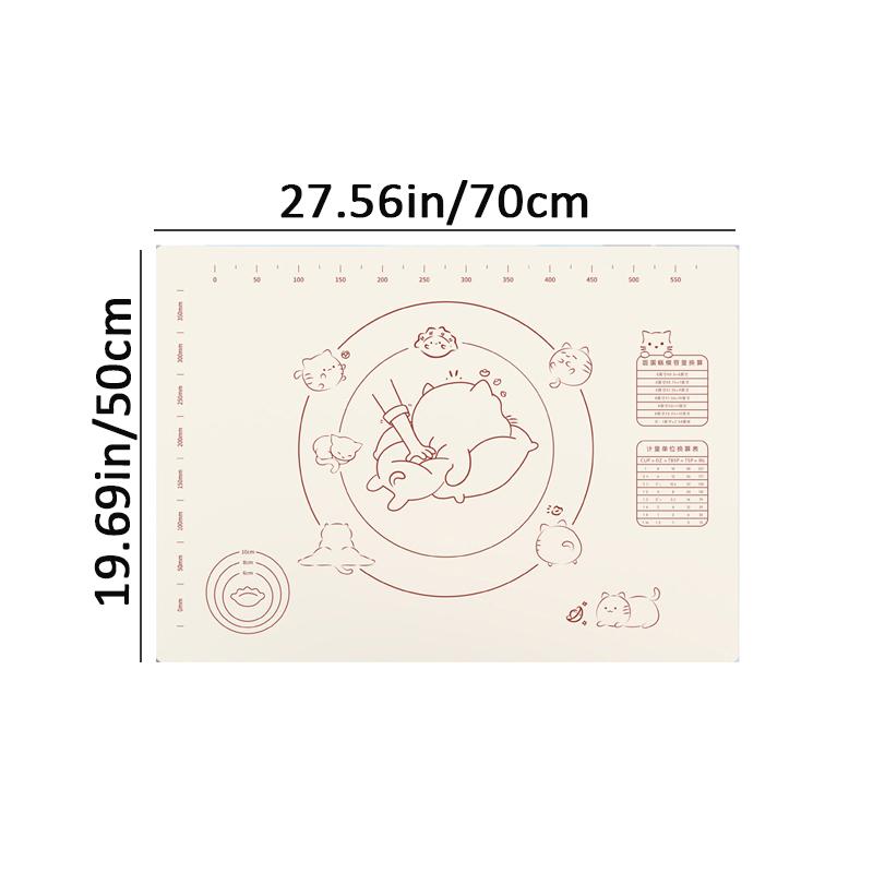 70*50 см Силіконовий килимок для замішування тіста Антипригарний килимок для випічки Лист Килимок для замішування тіста для кухні Розкочування тіста для піци Лист для приготування