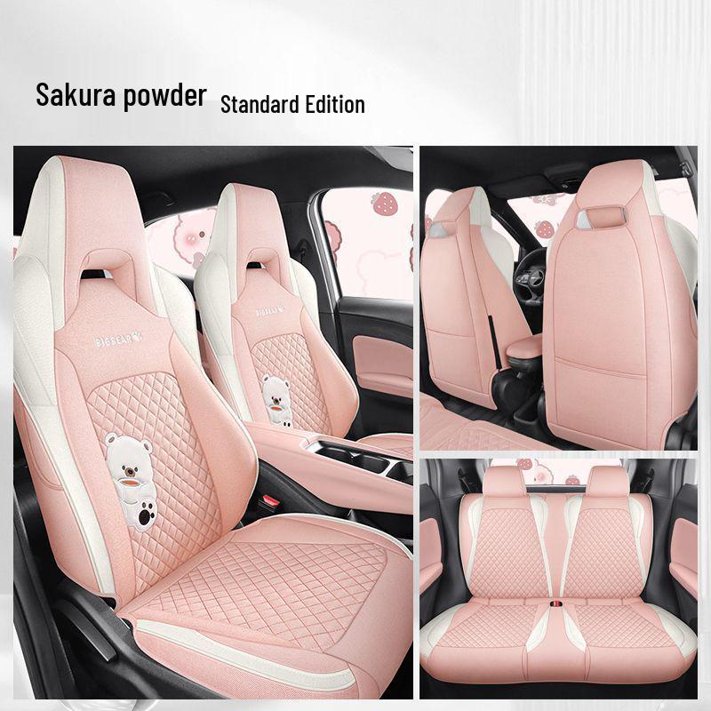 Universal Linen Seat Cushion Cover for BYD Cars - All-Season Interior Upgrade Light Gray