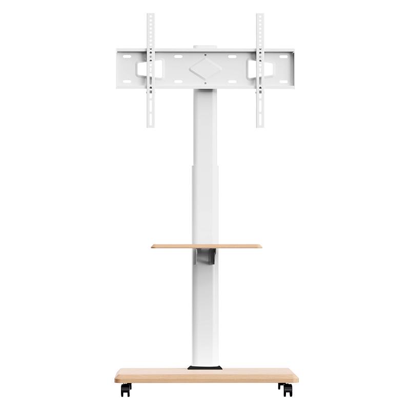 Youbei Mobile TV Stand for Xiaomi, Hisense, TCL - Floor-Standing White Solid Wood Art Cart