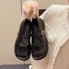 New French Light Mouth Single Shoes Women's Shoes Spring Platform Thick Heel Retro Skirt One-button Mary Jane Shoes