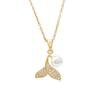 Baroque Faux Pearl Fishtail Necklace - Elegant Women's Clavicle Chain