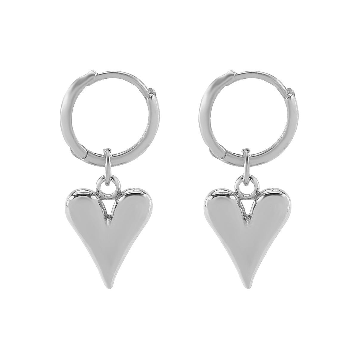 Женские Европейский Ins Стиль Модные Мода Сердце Подвеска Серьги Ожерелье Для Женщин Ретро Простой Характер Украшения