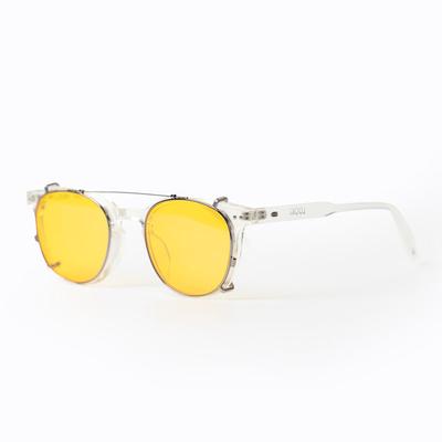 Lukeuai Model Bazzo White Clip Day Lens Blue Light Blocking Sleep Glasses