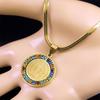 1Pc Stainless Steel St. Benedict Medal Pendant Jewelry New Product Hip Hop Round Coin Set Diamond Necklace