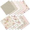 12 Packungen Materialpapier Valentinstag DIY Handkonto Hintergrundpapier Klare pastorale Blumen Westliches Blumenmuster Dekorpapier
