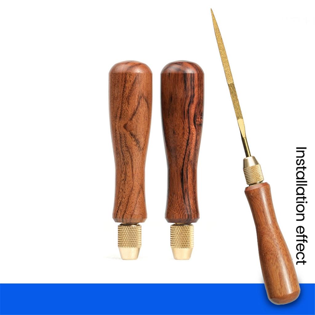 Heißer Verkauf Holzfeilenheft Holzgriffe mit Messing-Spannzange für kleine Feilen Zubehör DIY