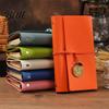 Thick Paper Notebook A6 Faux Leather Journal Notebook 6 Ring Loose Leaf Binder with Retro Clock Smooth Writing Pendant 7 Inch Personal Planner