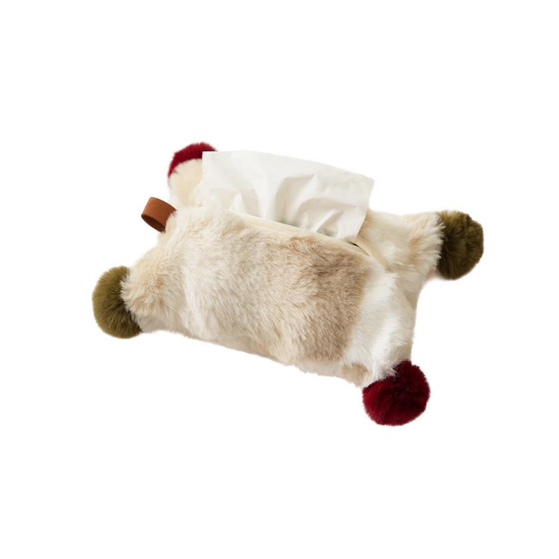 Plush Wall Hanging Tissue Bag for Living Room High-end Dining Table Bedside Storage Bag Milk Oil Wind Napkins Smoking Paper Box