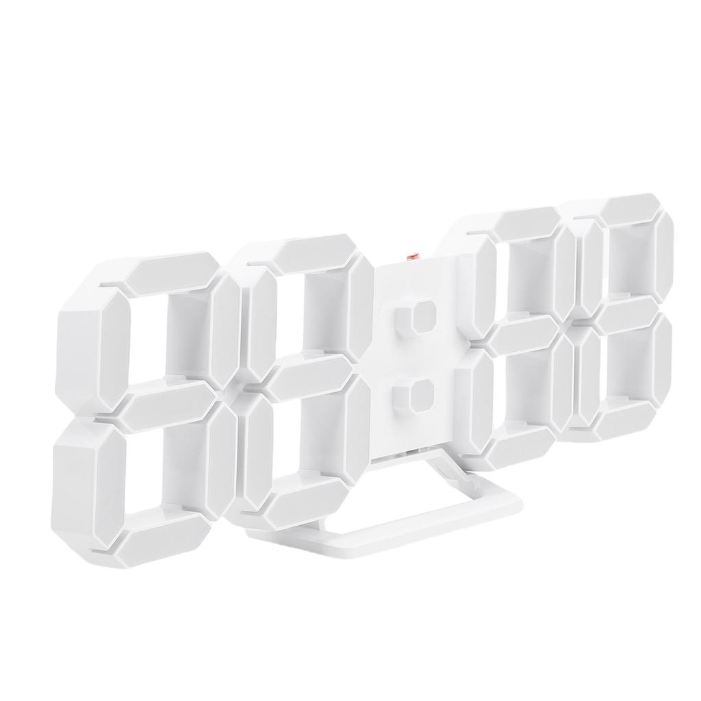 Colorful LED Wall Clock 3D Number Quiet 5 Brightness Time Date Temperature Display Number Clock for Kitchen Bedroom