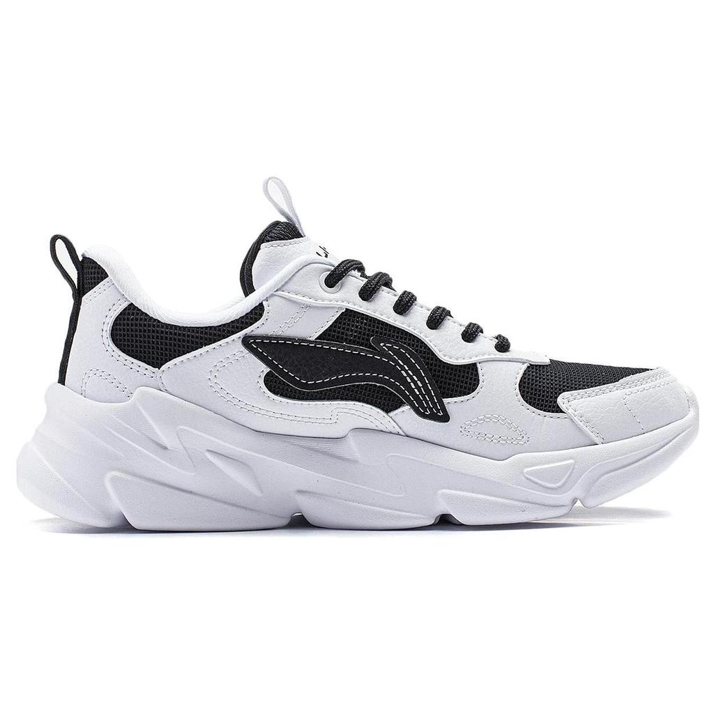 Li-Ning Flowing Fire Durable Shock Absorption Low-Top Casual Shoes Women Sneakers Black White AGCT388-5
